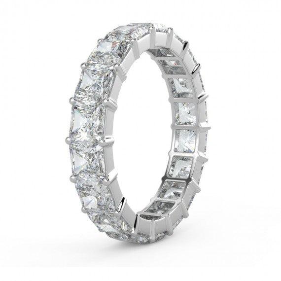 F/VS Quality Princess Cut Diamond Full Eternity Ring PLATINUM AND 18K GOLD