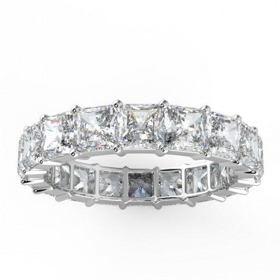F/VS Quality Princess Cut Diamond Full Eternity Ring PLATINUM AND 18K GOLD