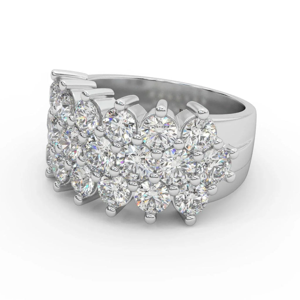 Natural Round Diamond Designer Half Eternity Ring - 3.50 Carat