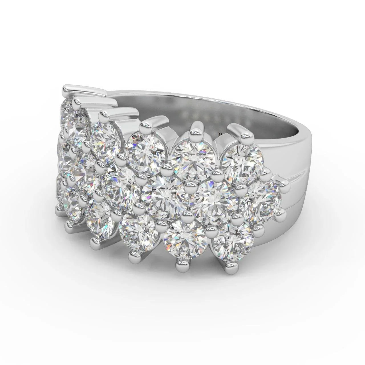 Natural Round Diamond Designer Half Eternity Ring - 3.50 Carat
