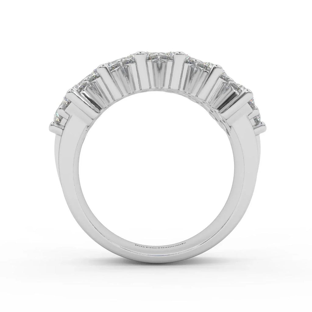 Natural Round Diamond Designer Half Eternity Ring - 3.50 Carat