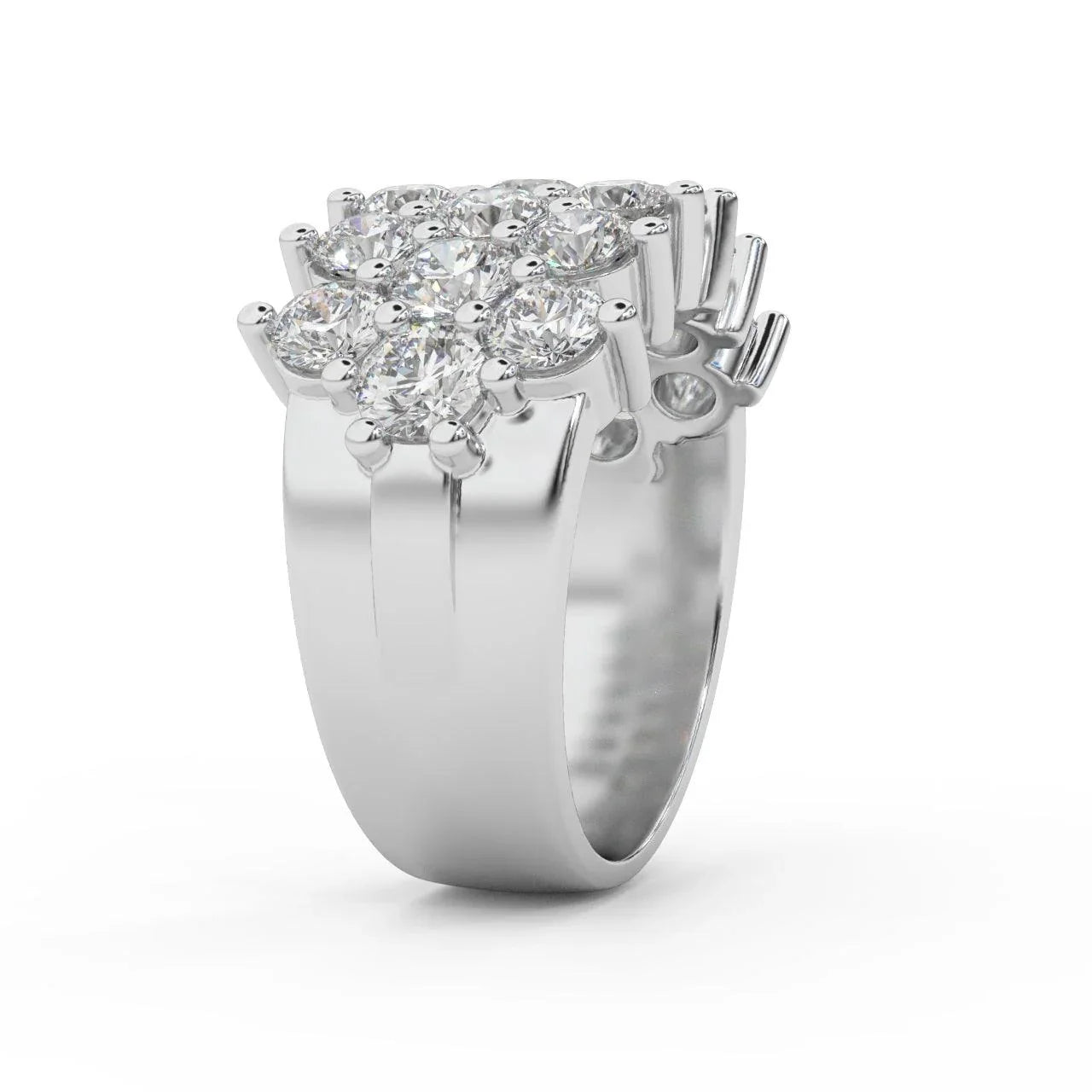 Natural Round Diamond Designer Half Eternity Ring - 3.50 Carat