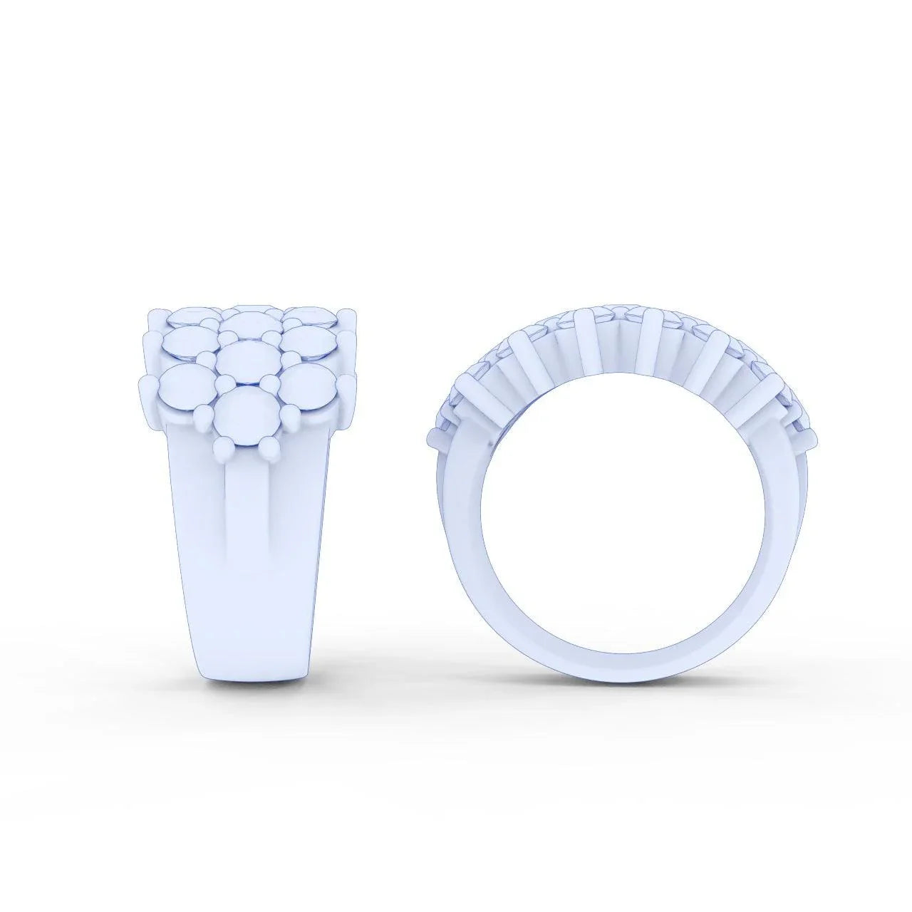 Natural Round Diamond Designer Half Eternity Ring - 3.50 Carat