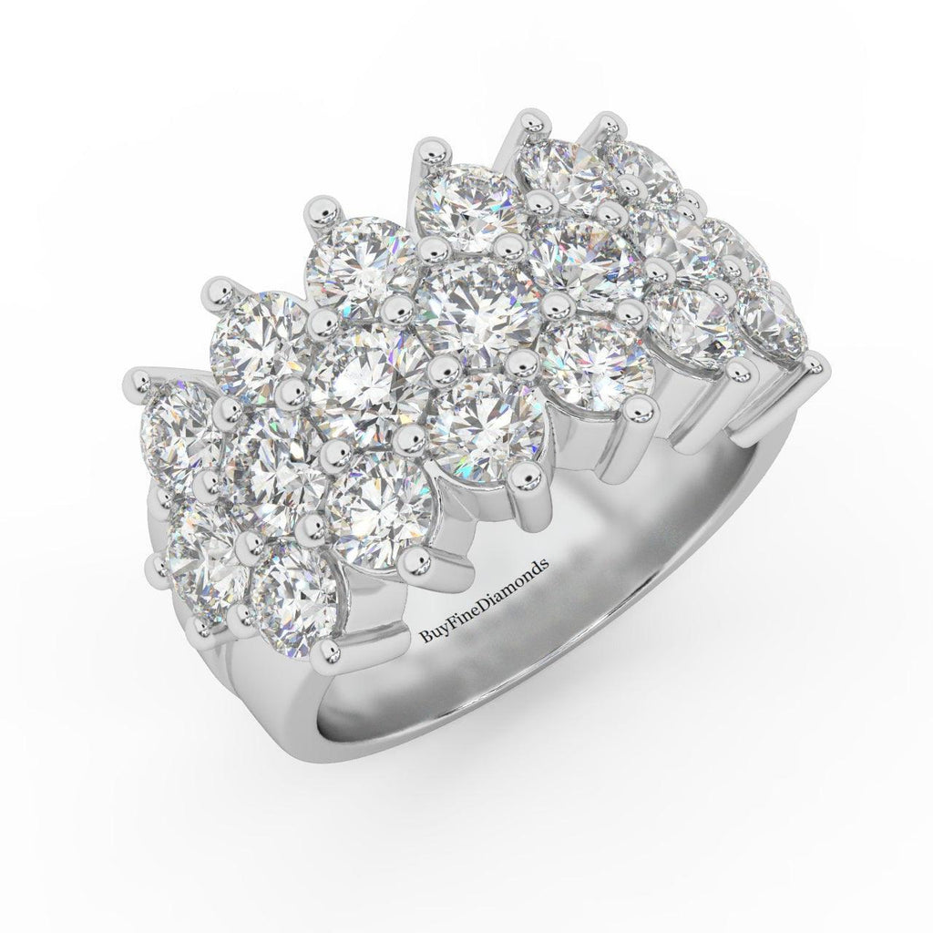 Natural Round Diamond Designer Half Eternity Ring - 3.50 Carat