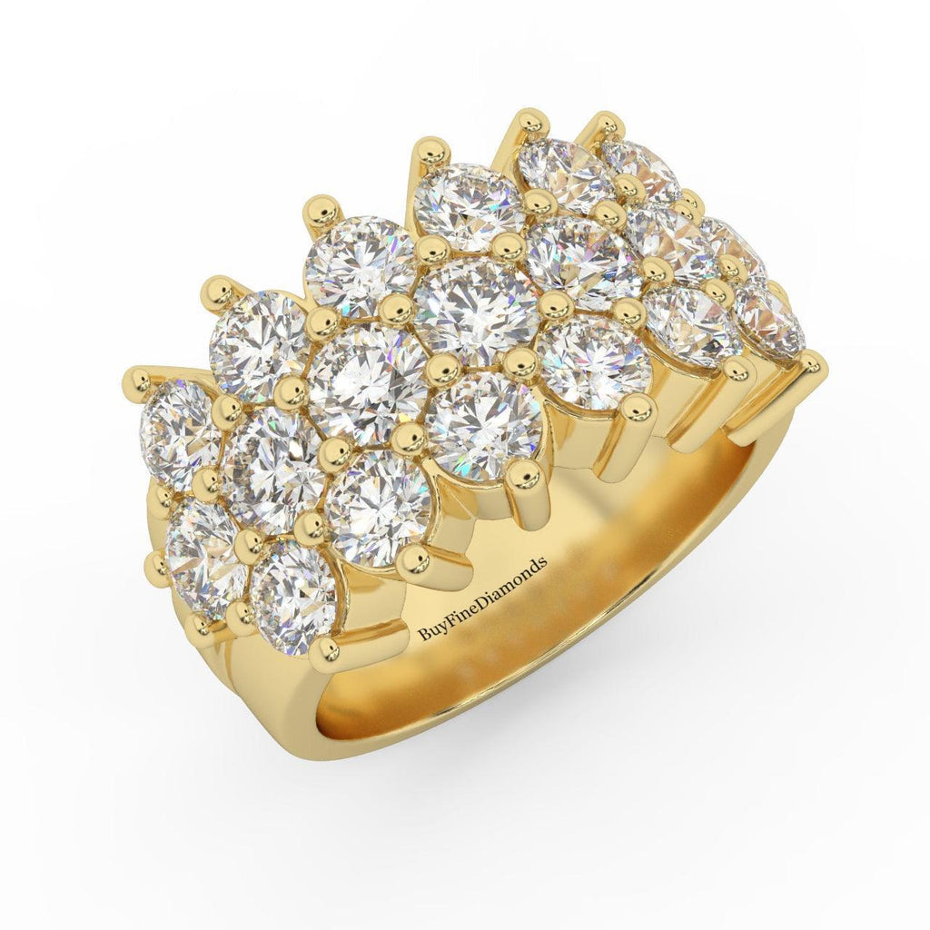 Natural Round Diamond Designer Half Eternity Ring - 3.50 Carat
