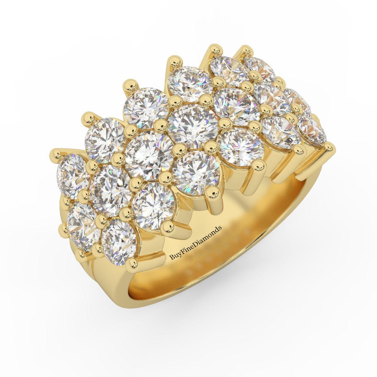 Natural Round Diamond Designer Half Eternity Ring - 3.50 Carat