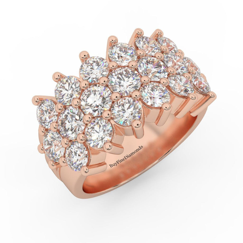 Natural Round Diamond Designer Half Eternity Ring - 3.50 Carat