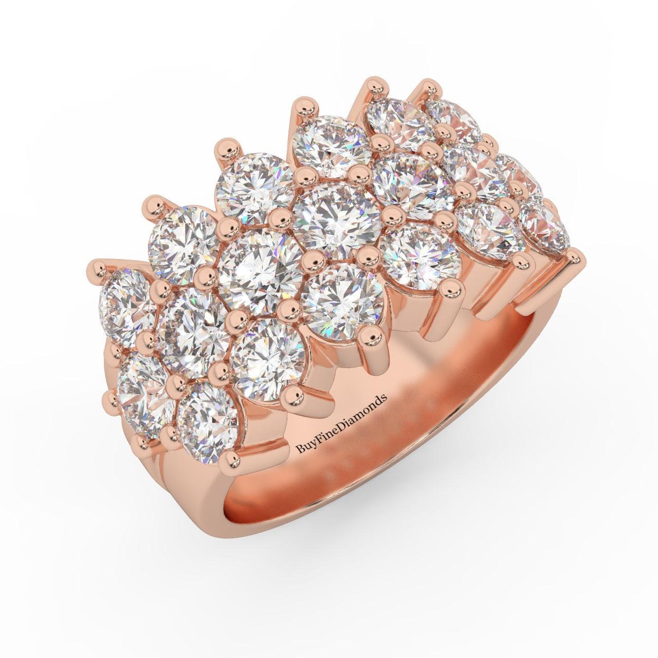 Natural Round Diamond Designer Half Eternity Ring - 3.50 Carat