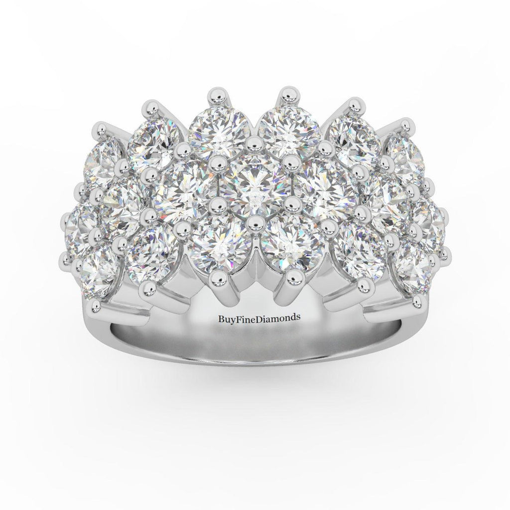 Natural Round Diamond Designer Half Eternity Ring - 3.50 Carat