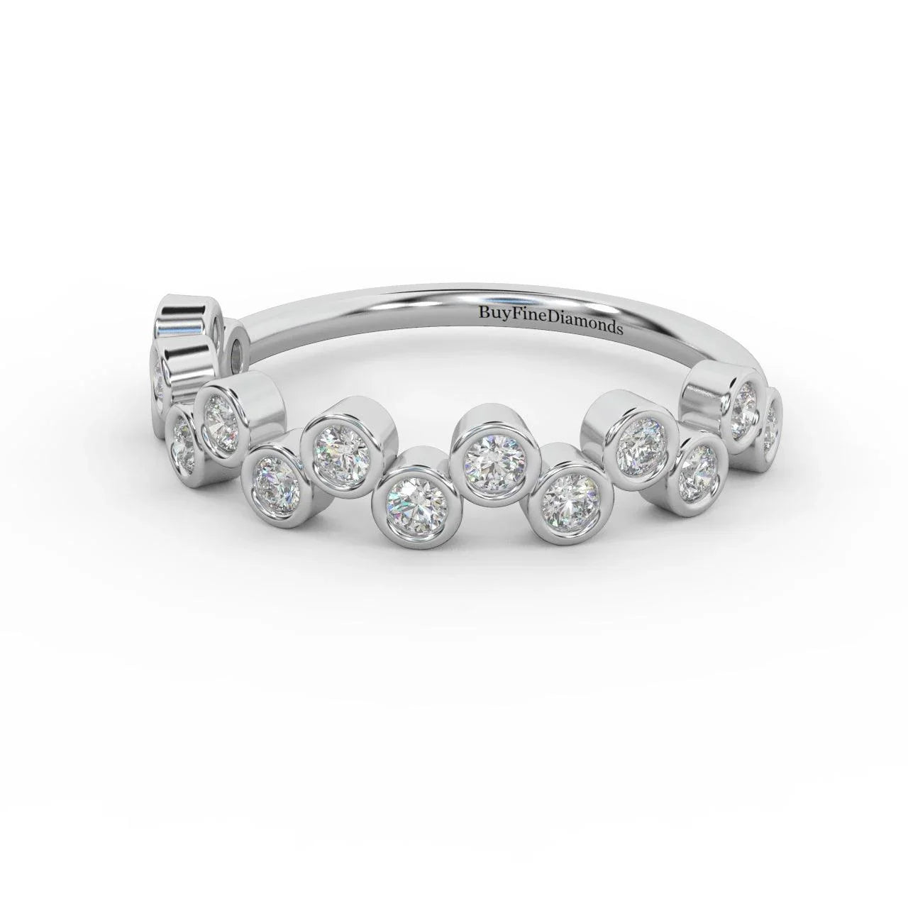 Bezel Set Natural Round Diamond Designer Eternity Ring - 0.40 Carat