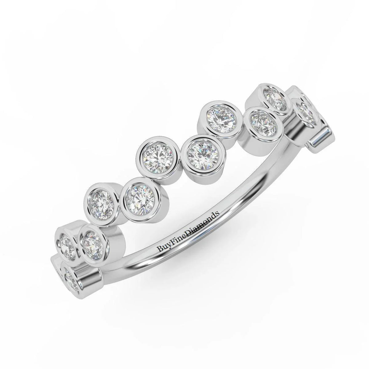 Bezel Set Natural Round Diamond Designer Eternity Ring - 0.40 Carat