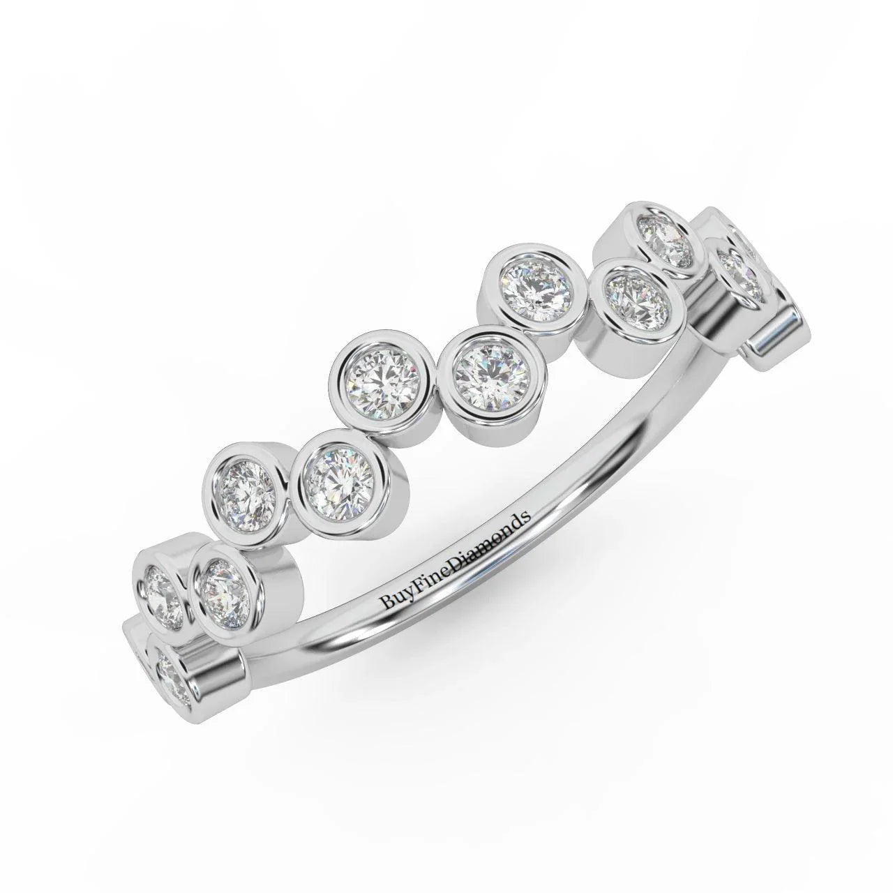 Bezel Set Natural Round Diamond Designer Eternity Ring - 0.40 Carat