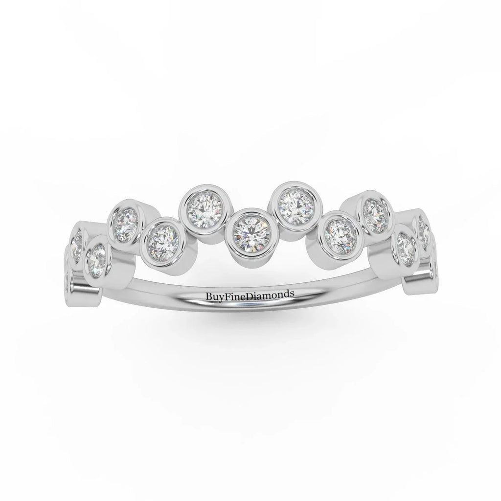 Bezel Set Natural Round Diamond Designer Eternity Ring - 0.40 Carat