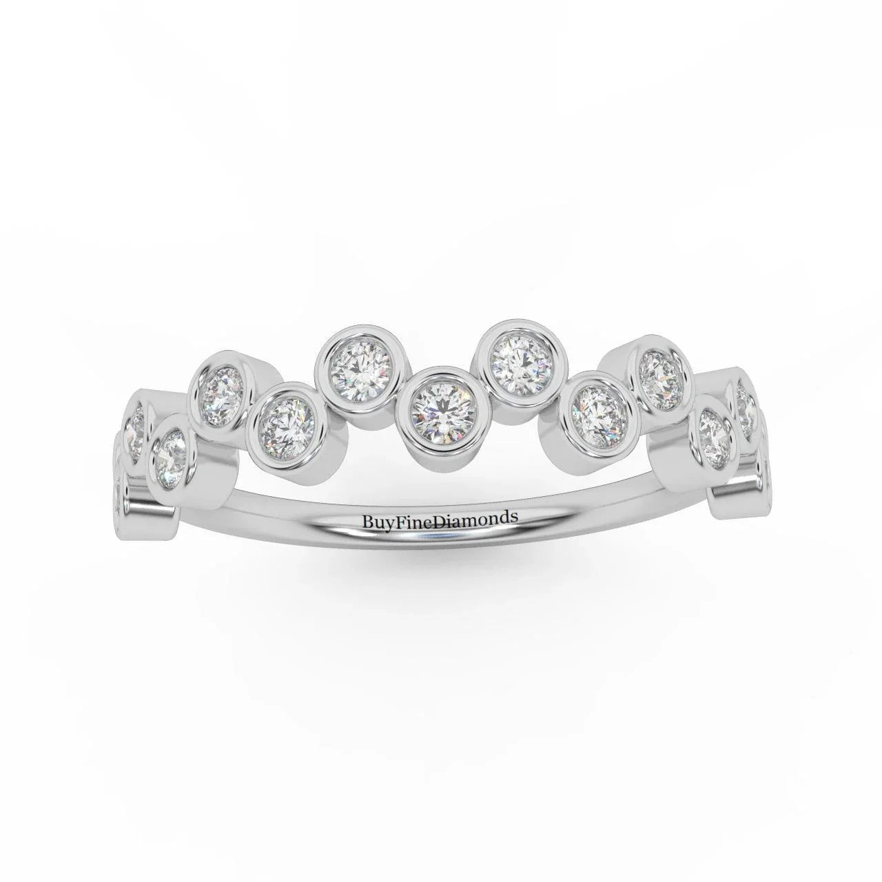 Bezel Set Natural Round Diamond Designer Eternity Ring - 0.40 Carat