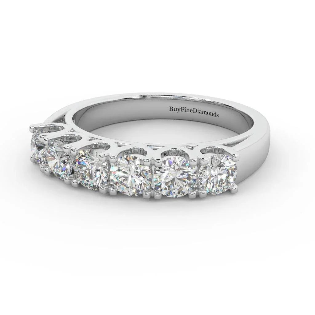 1.00ct D/VVS Round Diamond U Prong Eternity Rings For Women