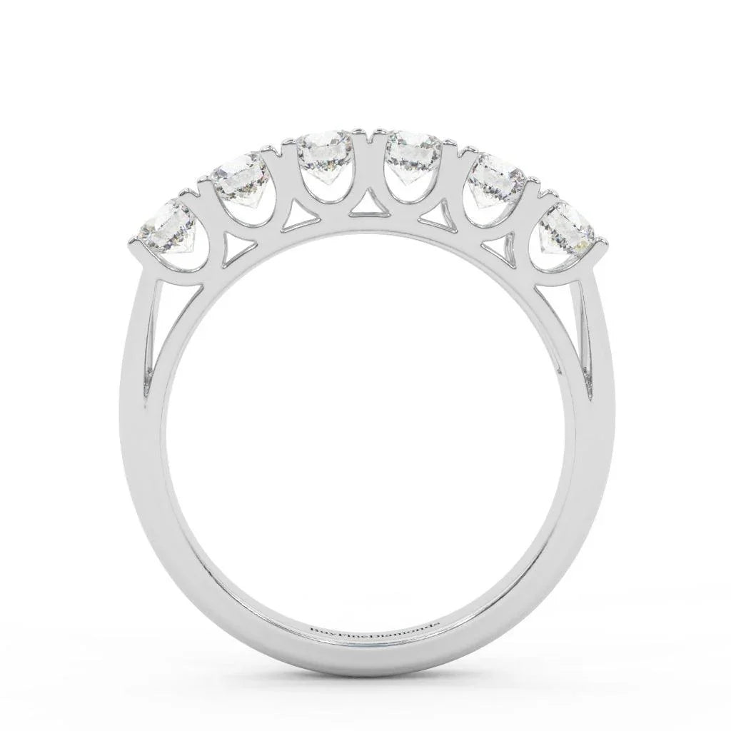 1.00ct D/VVS Round Diamond U Prong Eternity Rings For Women