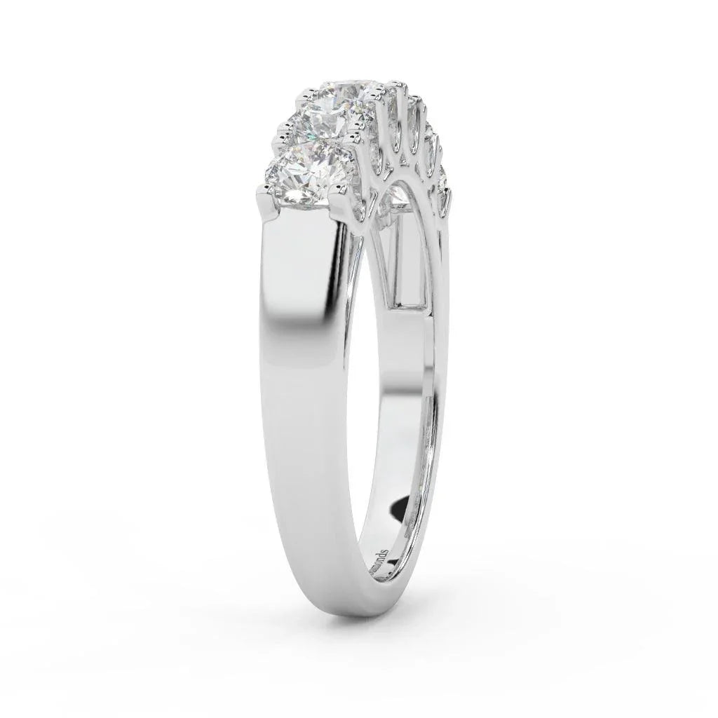 1.00ct D/VVS Round Diamond U Prong Eternity Rings For Women