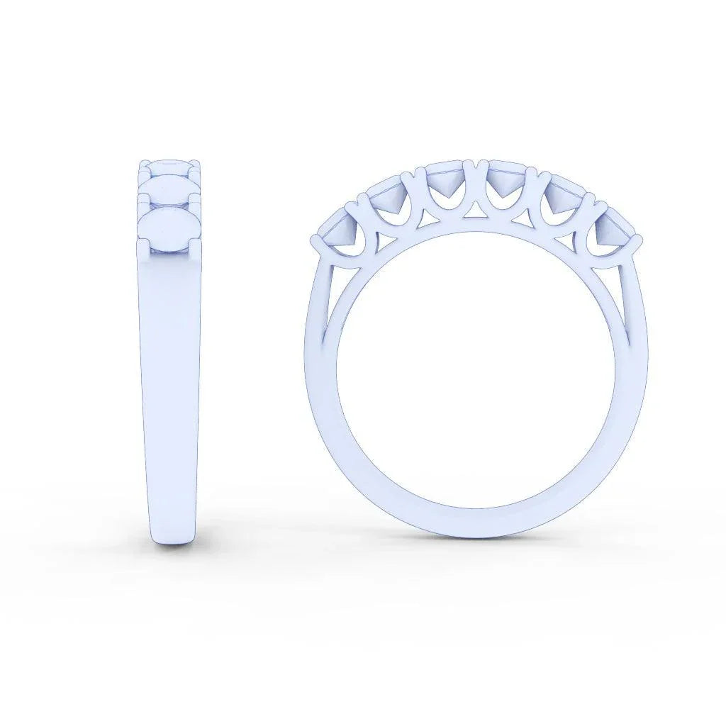 1.00ct D/VVS Round Diamond U Prong Eternity Rings For Women