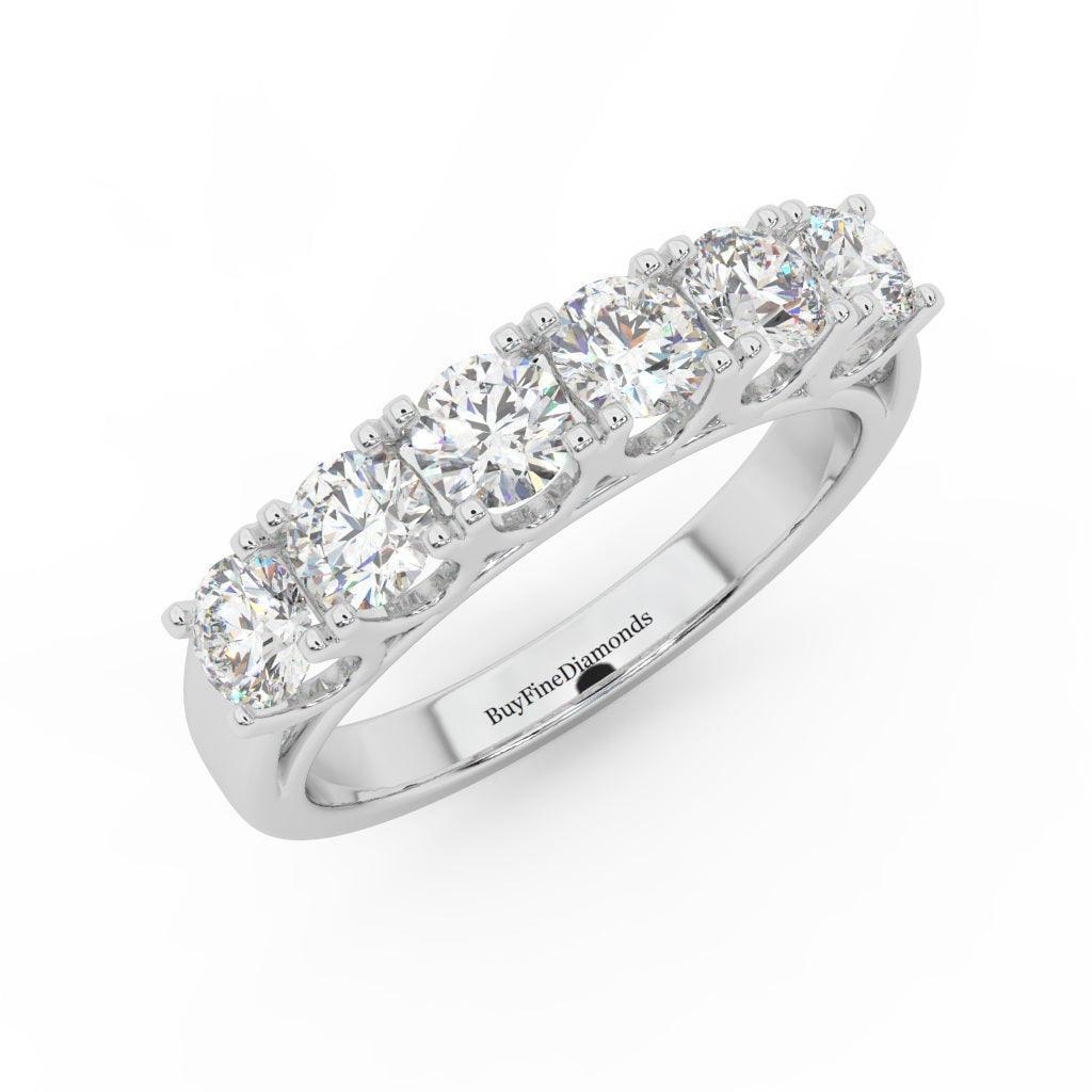 1.00ct D/VVS Round Diamond U Prong Eternity Rings For Women