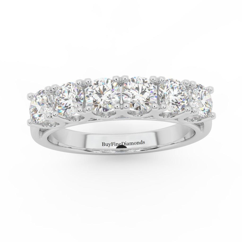 1.00ct D/VVS Round Diamond U Prong Eternity Rings For Women