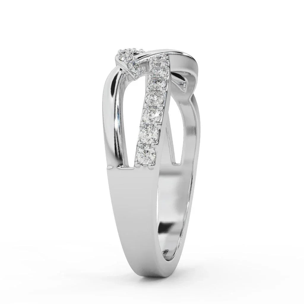 Natural Round Diamond Designer Infinity Wedding Ring For Women 0.40 Carat