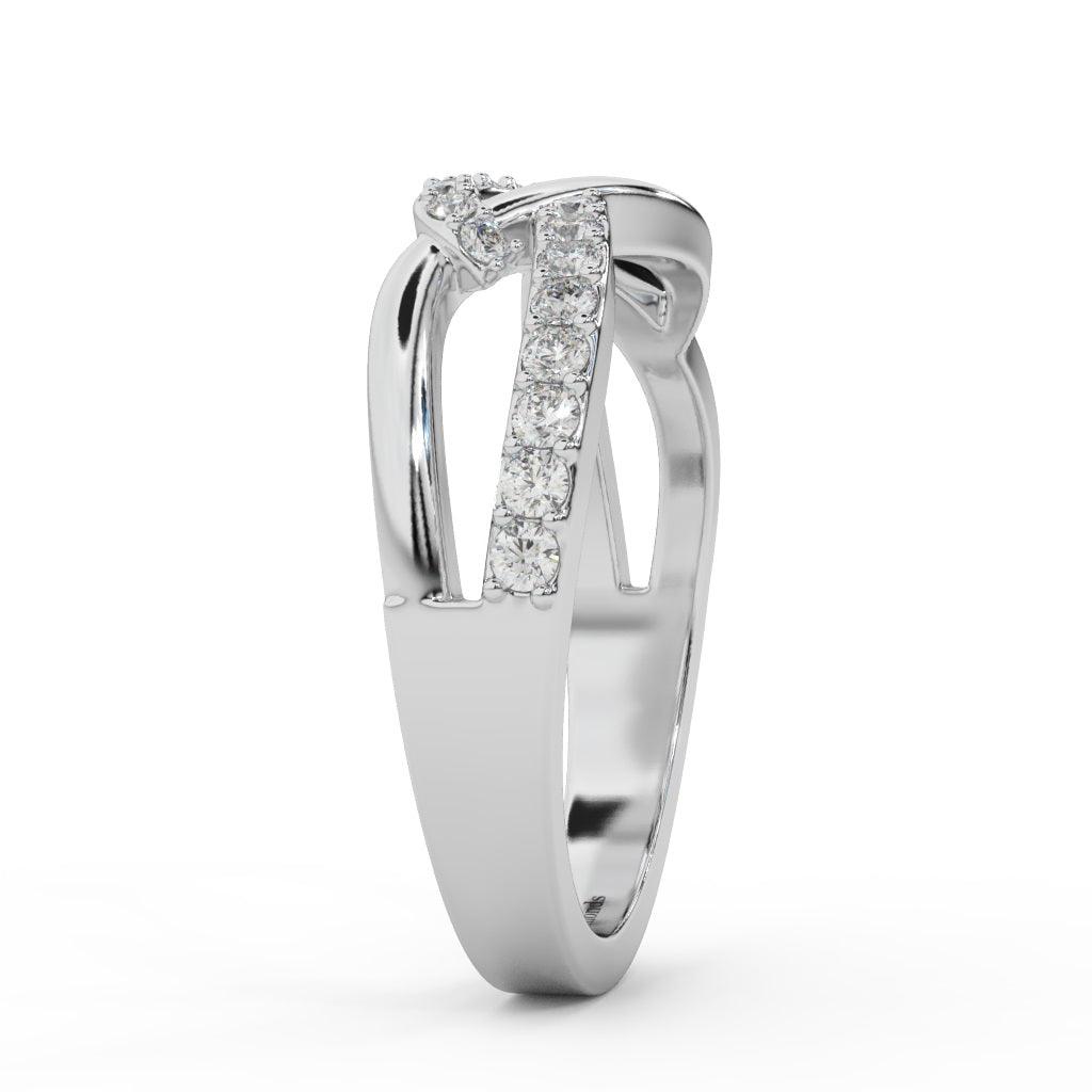 Natural Round Diamond Designer Infinity Wedding Ring For Women 0.40 Carat