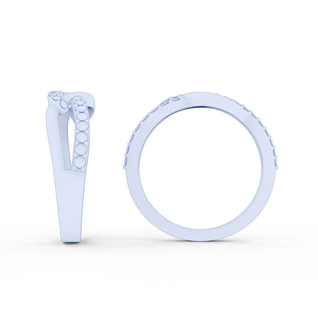 Natural Round Diamond Designer Infinity Wedding Ring For Women 0.40 Carat