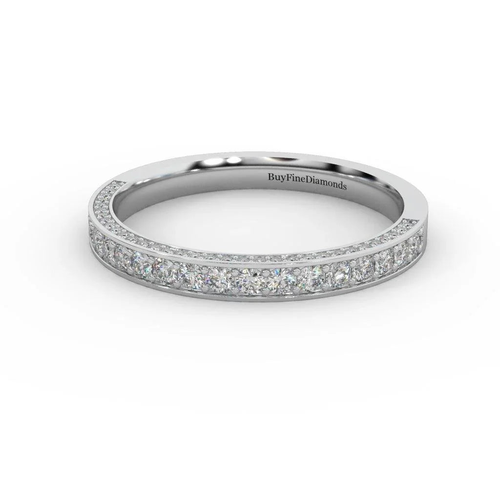 0.90 Carat Exclusive Diamond Half Eternity Ring Band Gold & Platinum