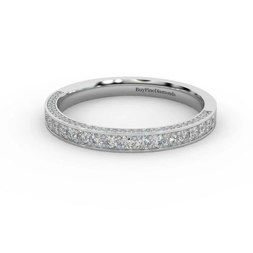 0.90 Carat Exclusive Diamond Half Eternity Ring Band Gold & Platinum