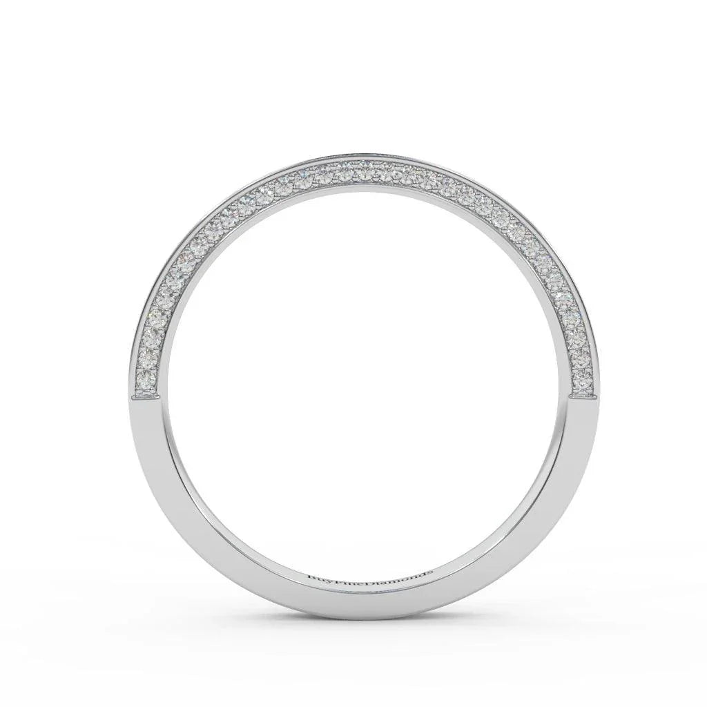 0.90 Carat Exclusive Diamond Half Eternity Ring Band Gold & Platinum