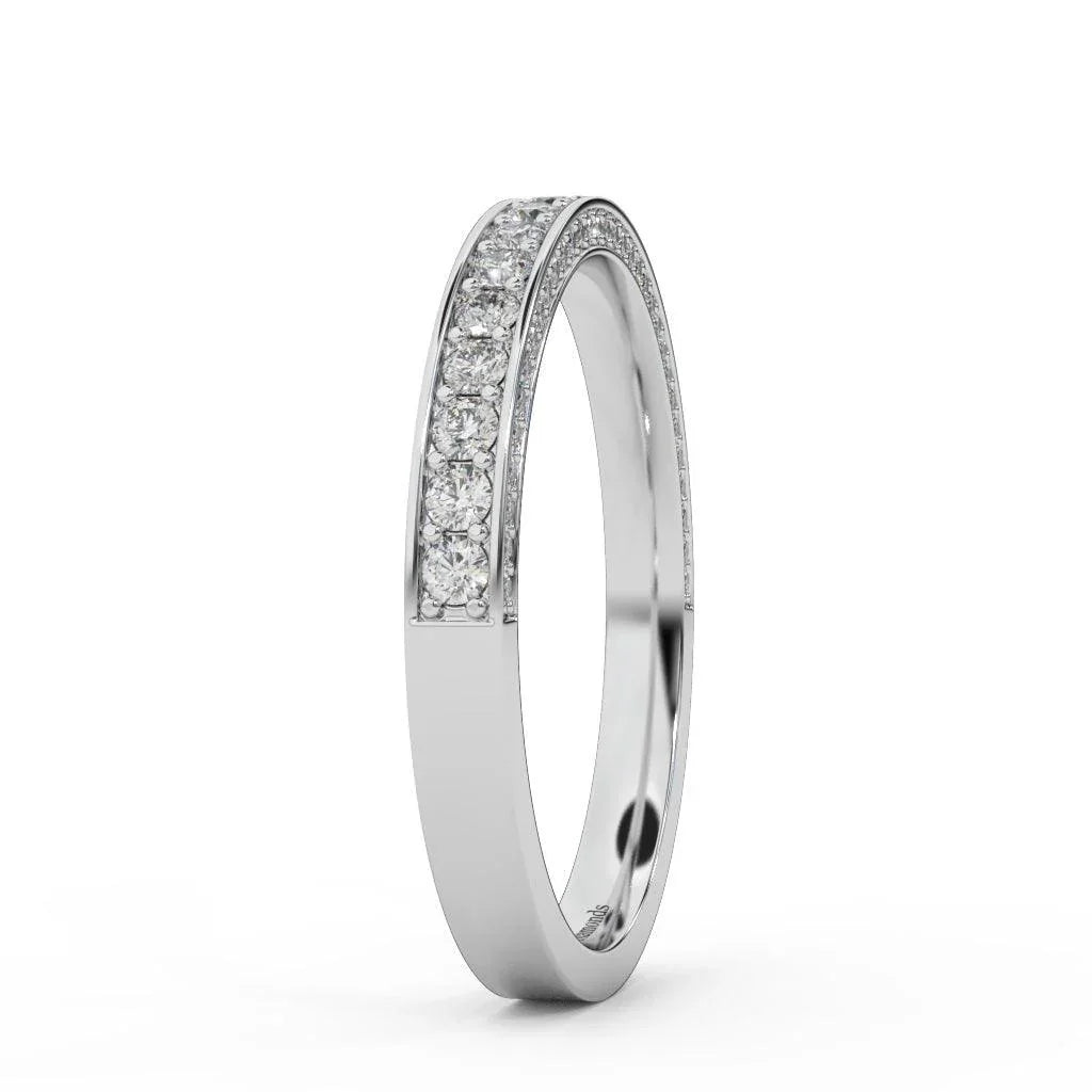 0.90 Carat Exclusive Diamond Half Eternity Ring Band Gold & Platinum