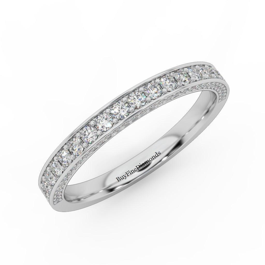 0.90 Carat Exclusive Diamond Half Eternity Ring Band Gold & Platinum
