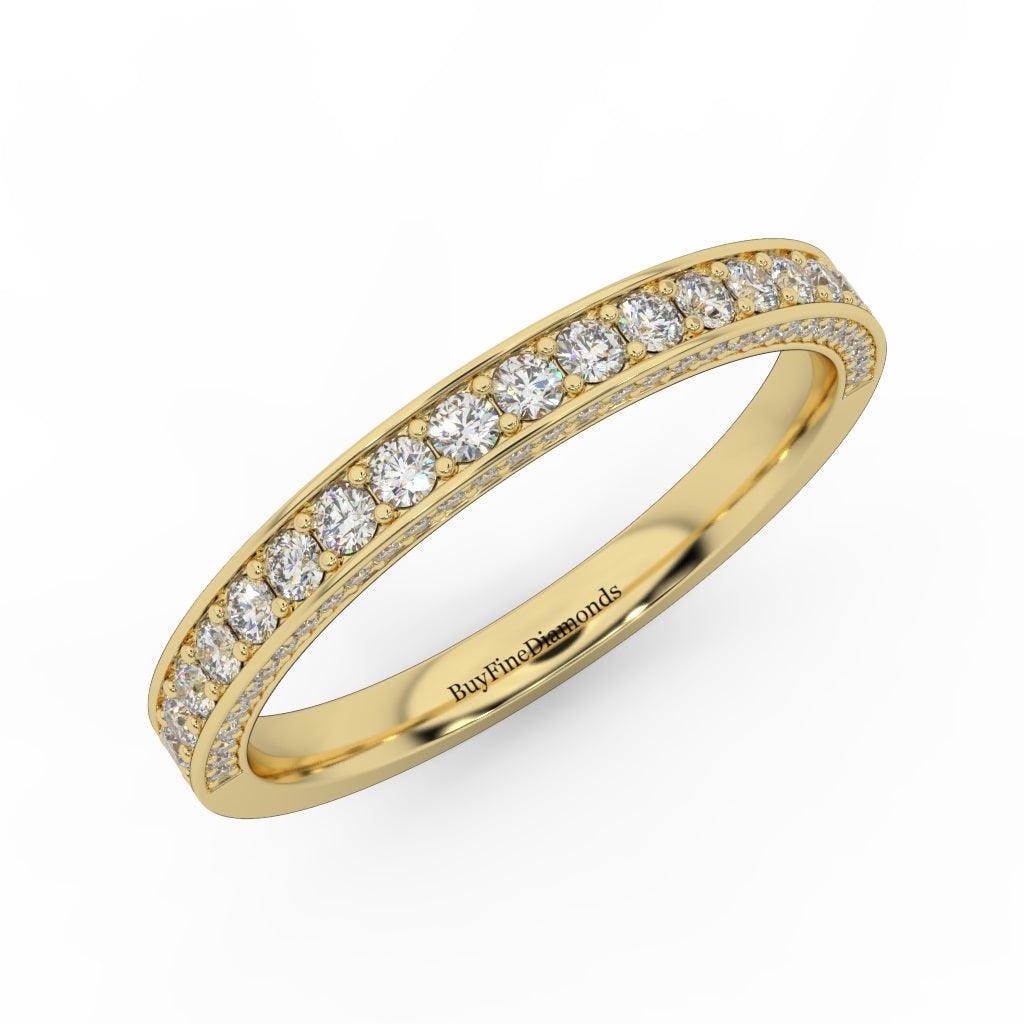 0.90 Carat Exclusive Diamond Half Eternity Ring Band Gold & Platinum