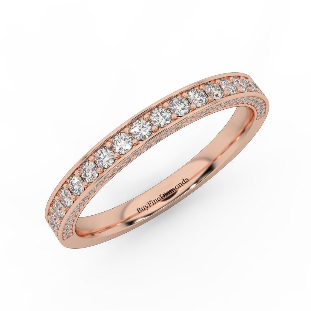 0.90 Carat Exclusive Diamond Half Eternity Ring Band Gold & Platinum
