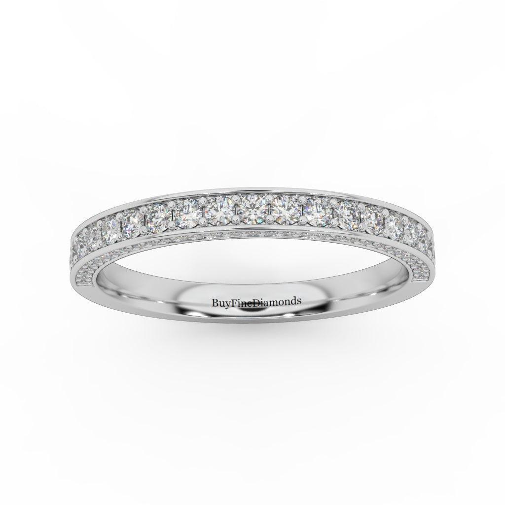 0.90 Carat Exclusive Diamond Half Eternity Ring Band Gold & Platinum