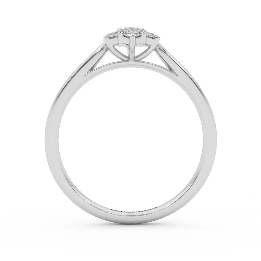 0.60 Ct Natural Round Diamond Cluster Engagement Ring For Women