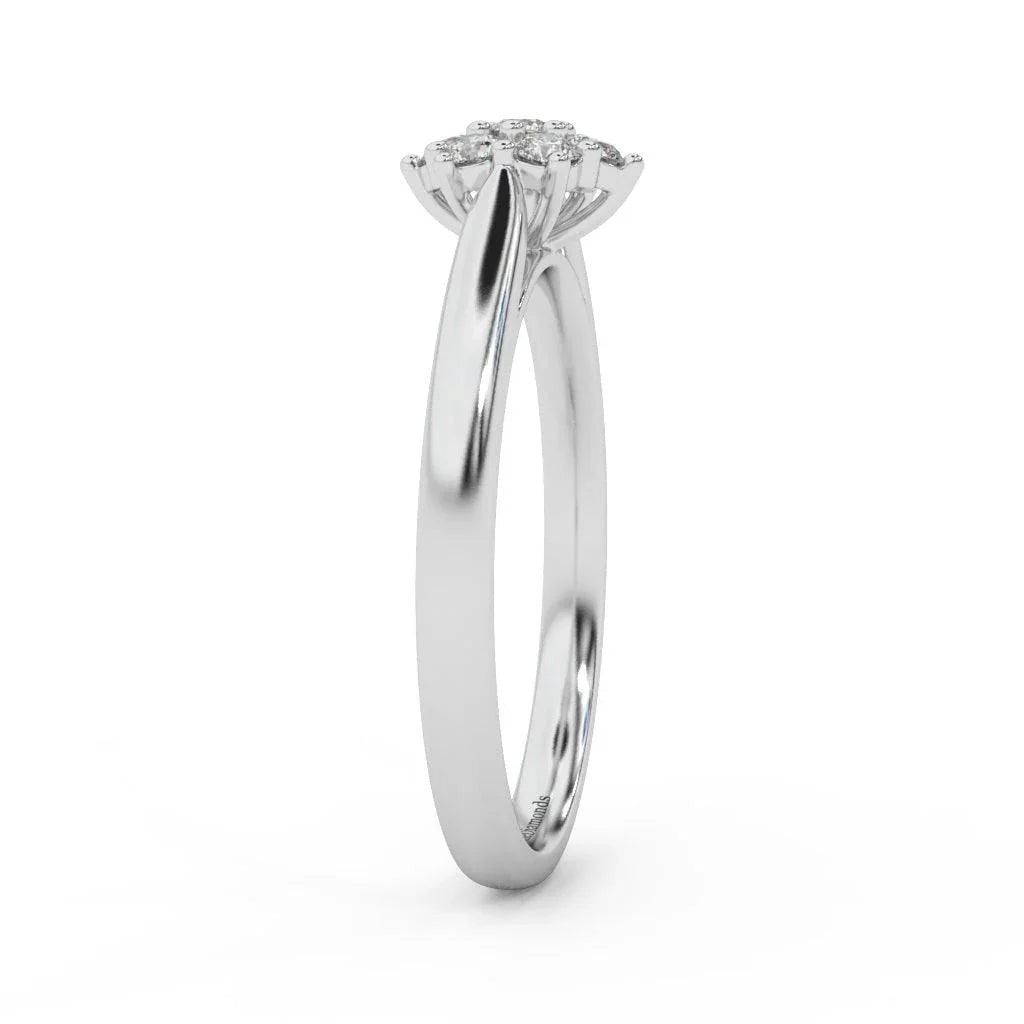 0.60 Ct Natural Round Diamond Cluster Engagement Ring For Women
