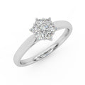 0.60 Ct Natural Round Diamond Cluster Engagement Ring For Women