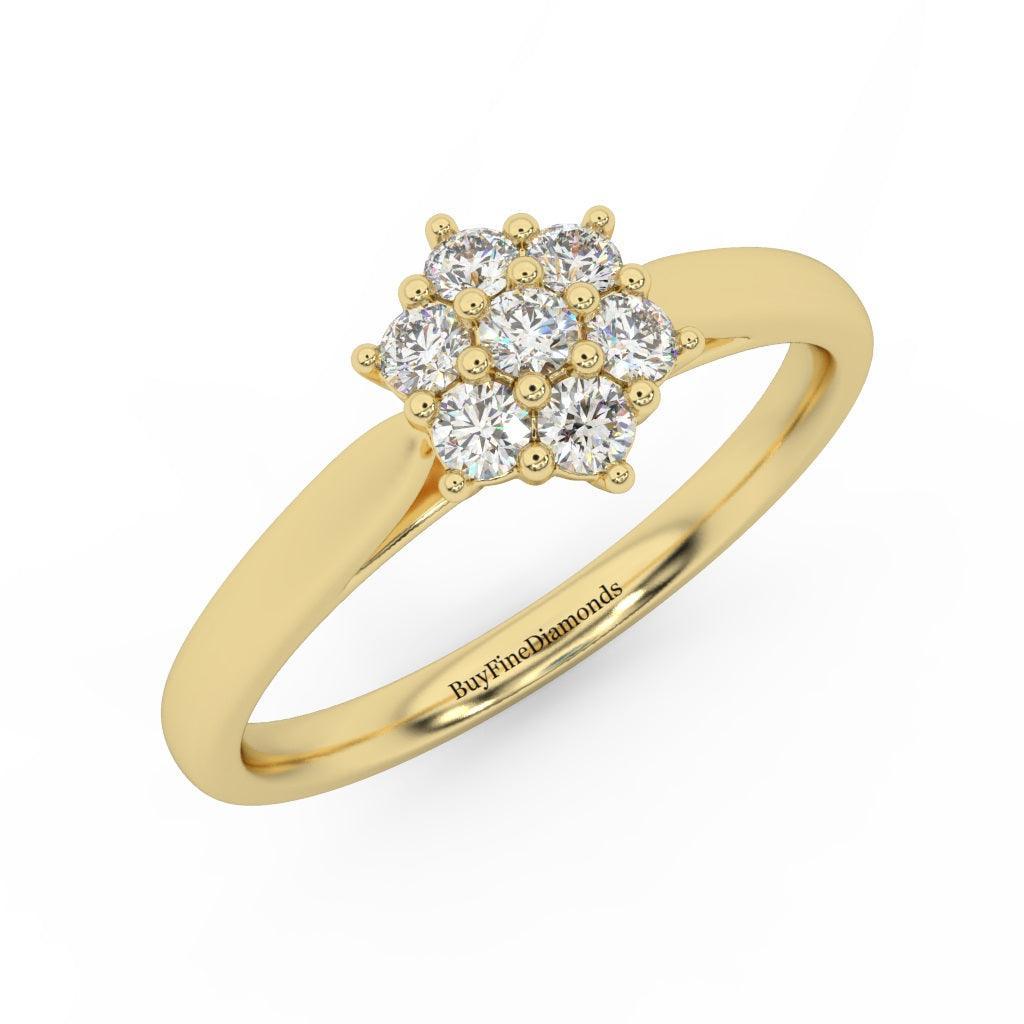 0.60 Ct Natural Round Diamond Cluster Engagement Ring For Women
