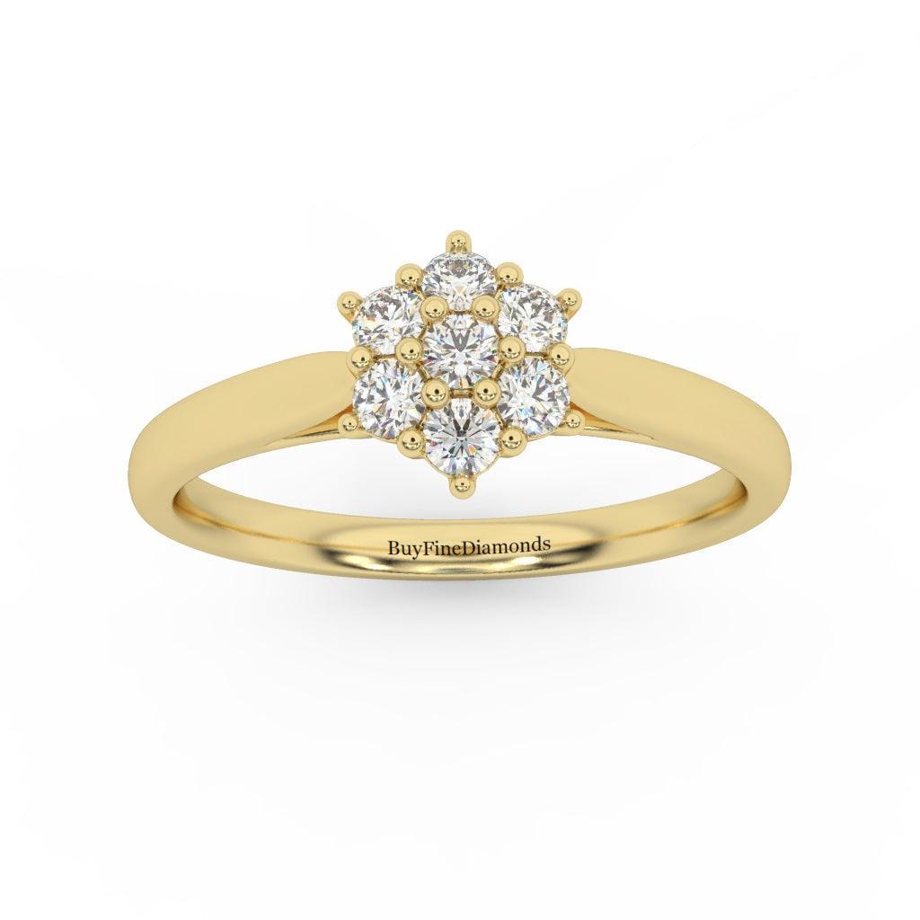 0.60 Ct Natural Round Diamond Cluster Engagement Ring For Women