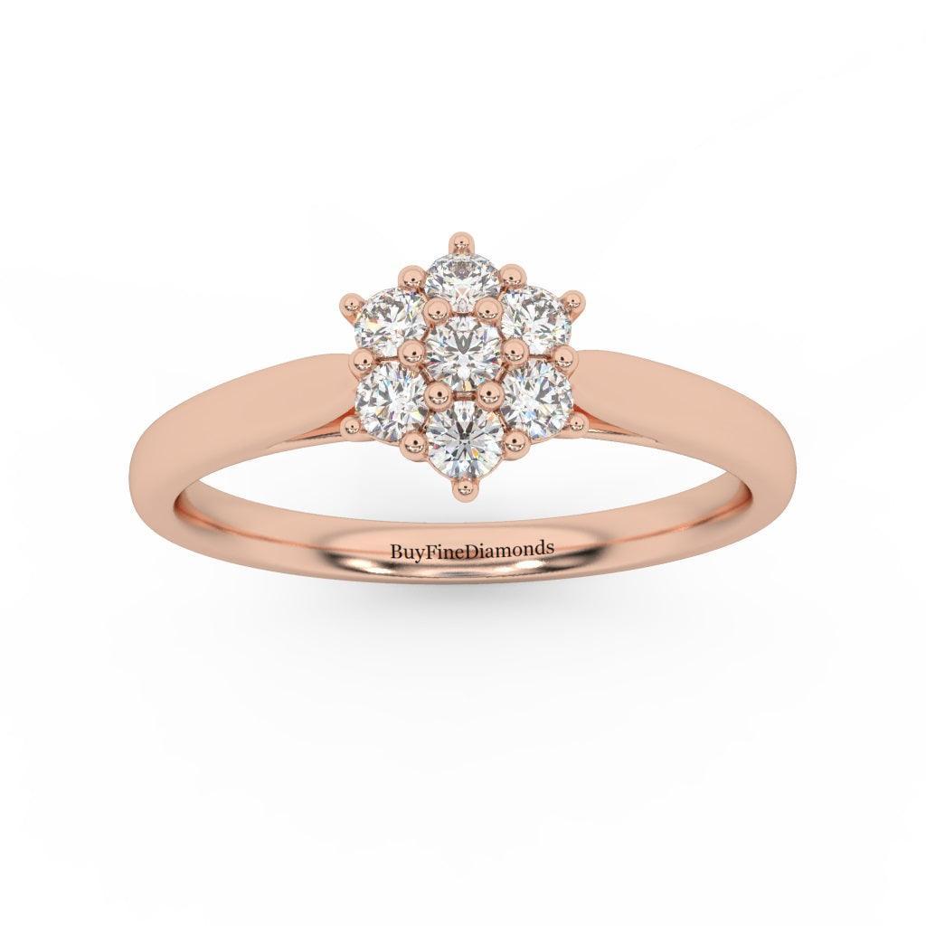0.60 Ct Natural Round Diamond Cluster Engagement Ring For Women