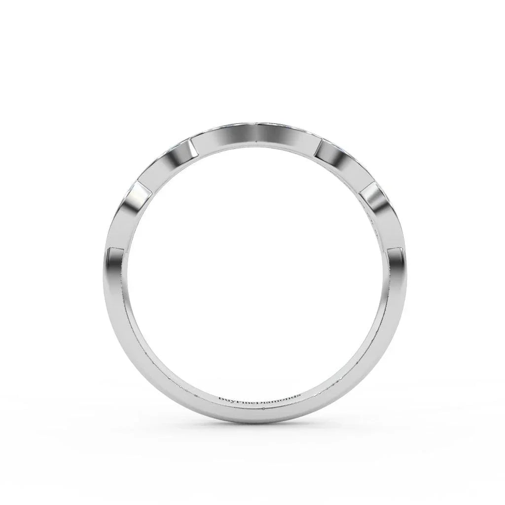 Lab Diamond Stacking Wedding Ring with Elegant Brilliant Round Diamond