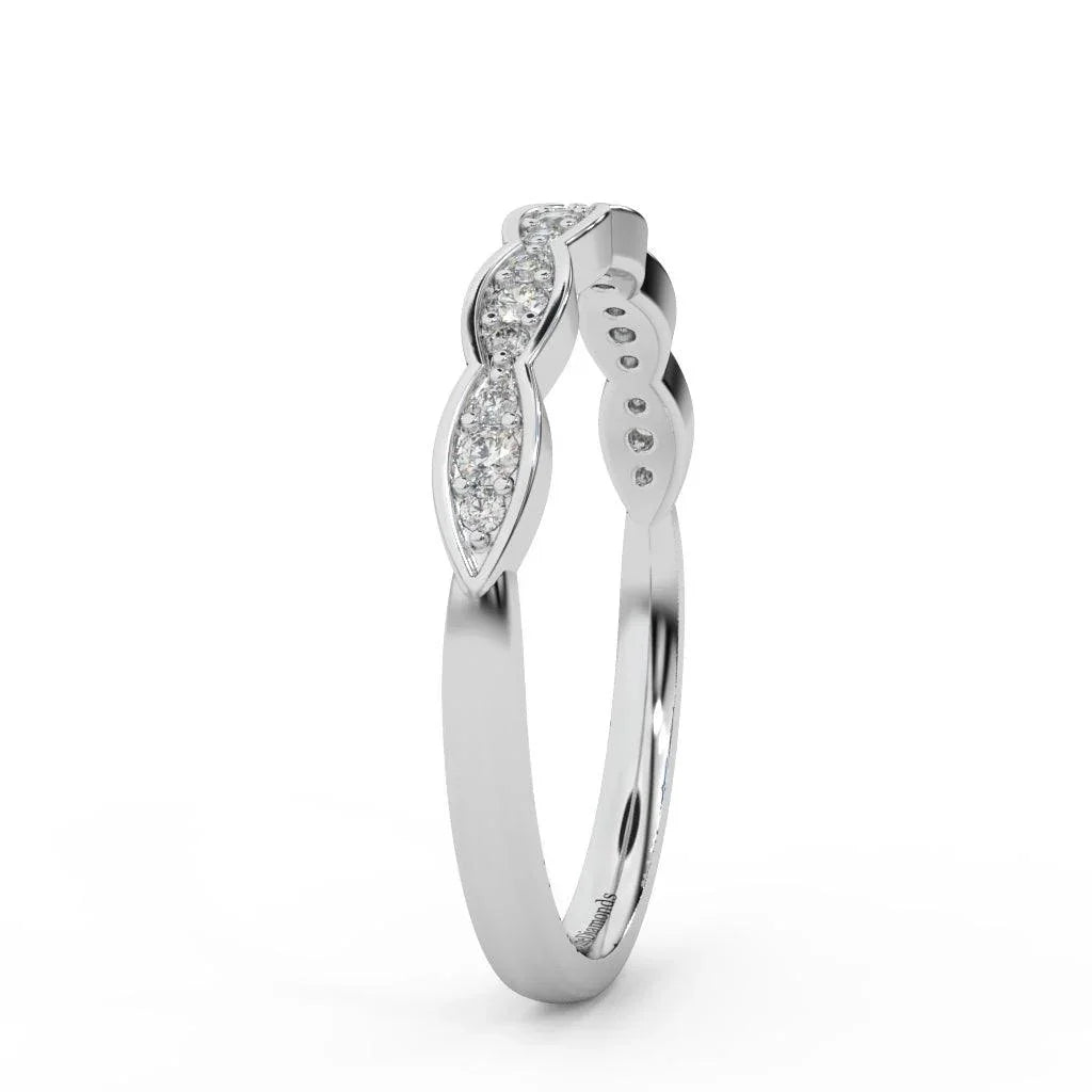 Lab Diamond Stacking Wedding Ring with Elegant Brilliant Round Diamond