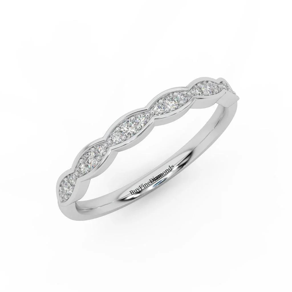 Lab Diamond Stacking Wedding Ring with Elegant Brilliant Round Diamond