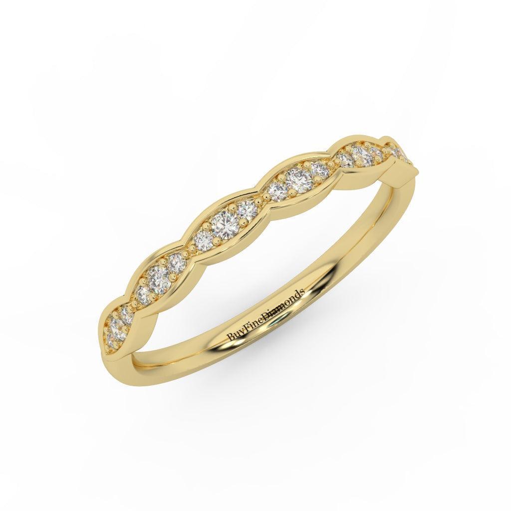 Lab Diamond Stacking Wedding Ring with Elegant Brilliant Round Diamond