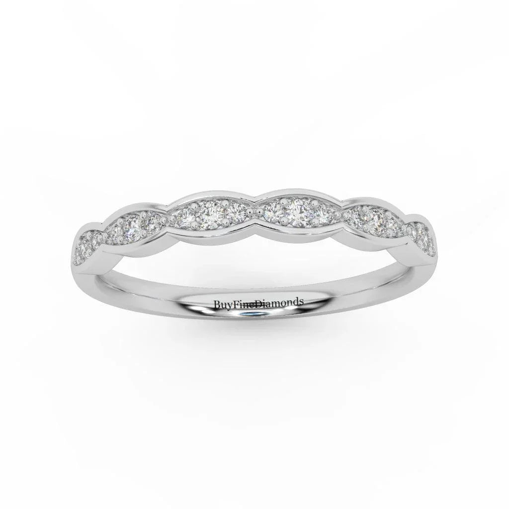 Lab Diamond Stacking Wedding Ring with Elegant Brilliant Round Diamond