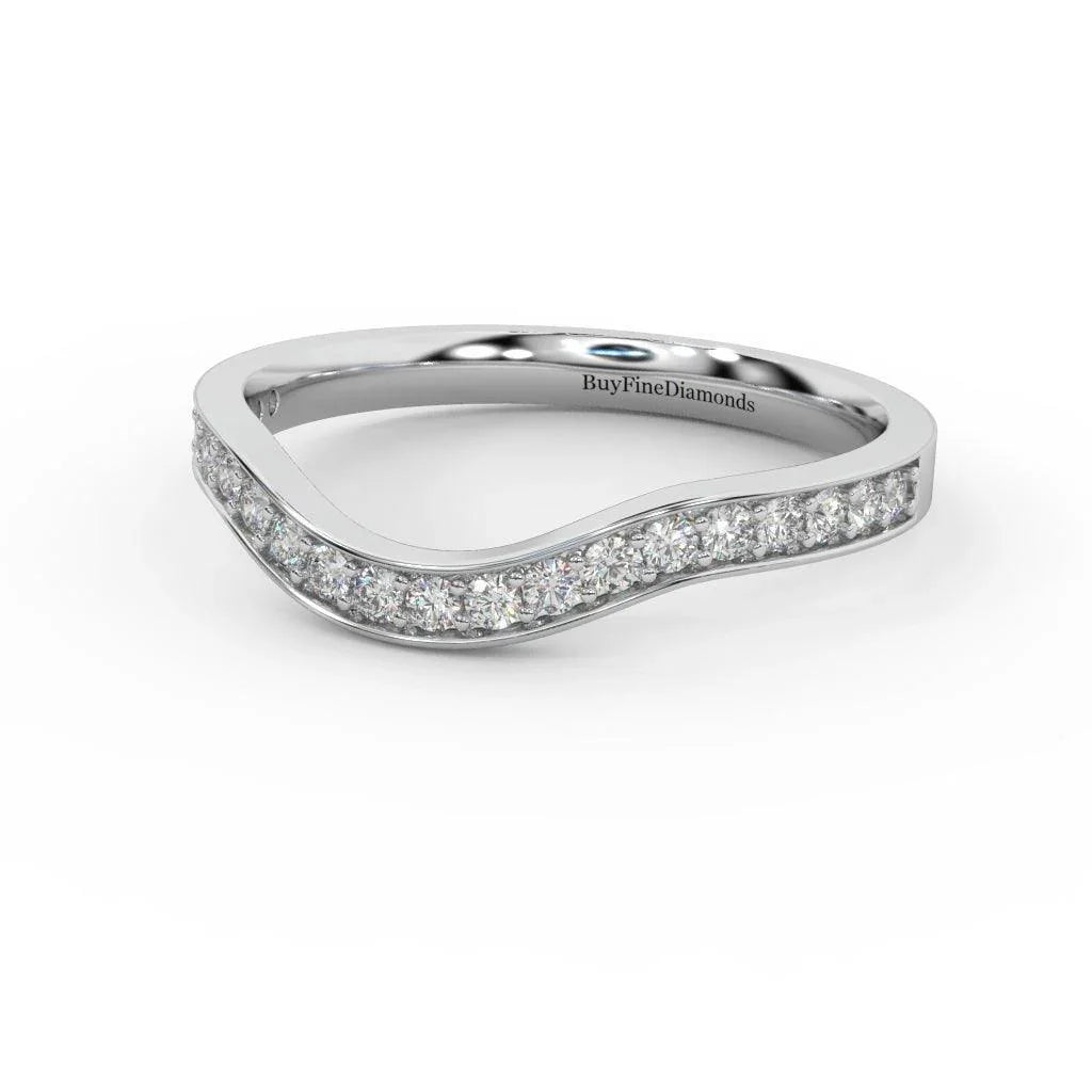 Natural Round Diamond Curved Half Eternity Wedding Ring - 0.33 Carat - Amada Diamonds