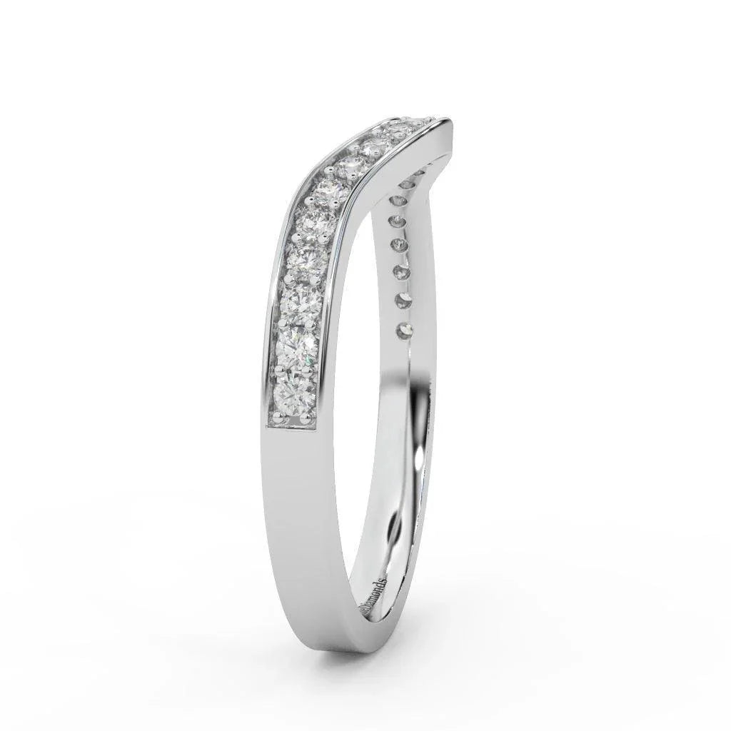 Natural Round Diamond Curved Half Eternity Wedding Ring - 0.33 Carat - Amada Diamonds