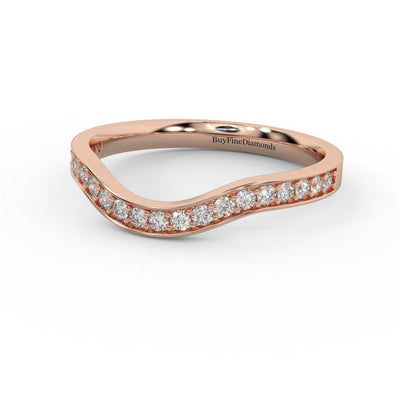Natural Round Diamond Curved Half Eternity Wedding Ring - 0.33 Carat - Amada Diamonds