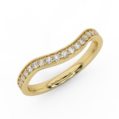Natural Round Diamond Curved Half Eternity Wedding Ring - 0.33 Carat - Amada Diamonds